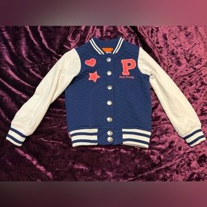 Paw Patrol Navy and Cream Quilted Varsity Jacket with Red Patches